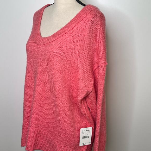 Free People Brookside Tunic Sweater XS NWT Pink Lightning Oversized Knit - Picture 8 of 12